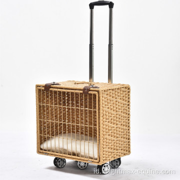 Grosir Pet Pembawa Kasing Ransel Rattan Wicker Bubble Dog Bag Tas Travel Pet Suitcase